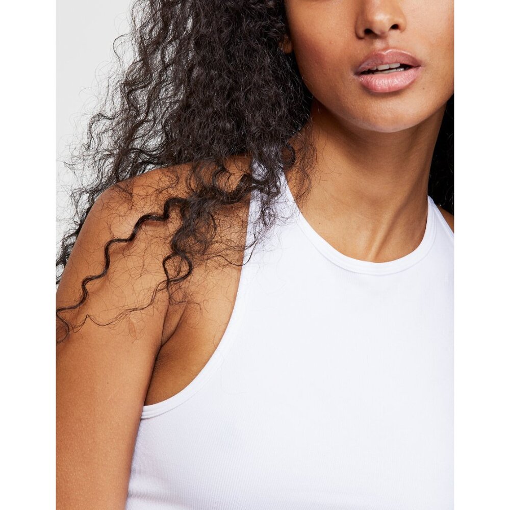 FREE PEOPLE Hayley Racerback Brami / White - Picture 4 of 7
